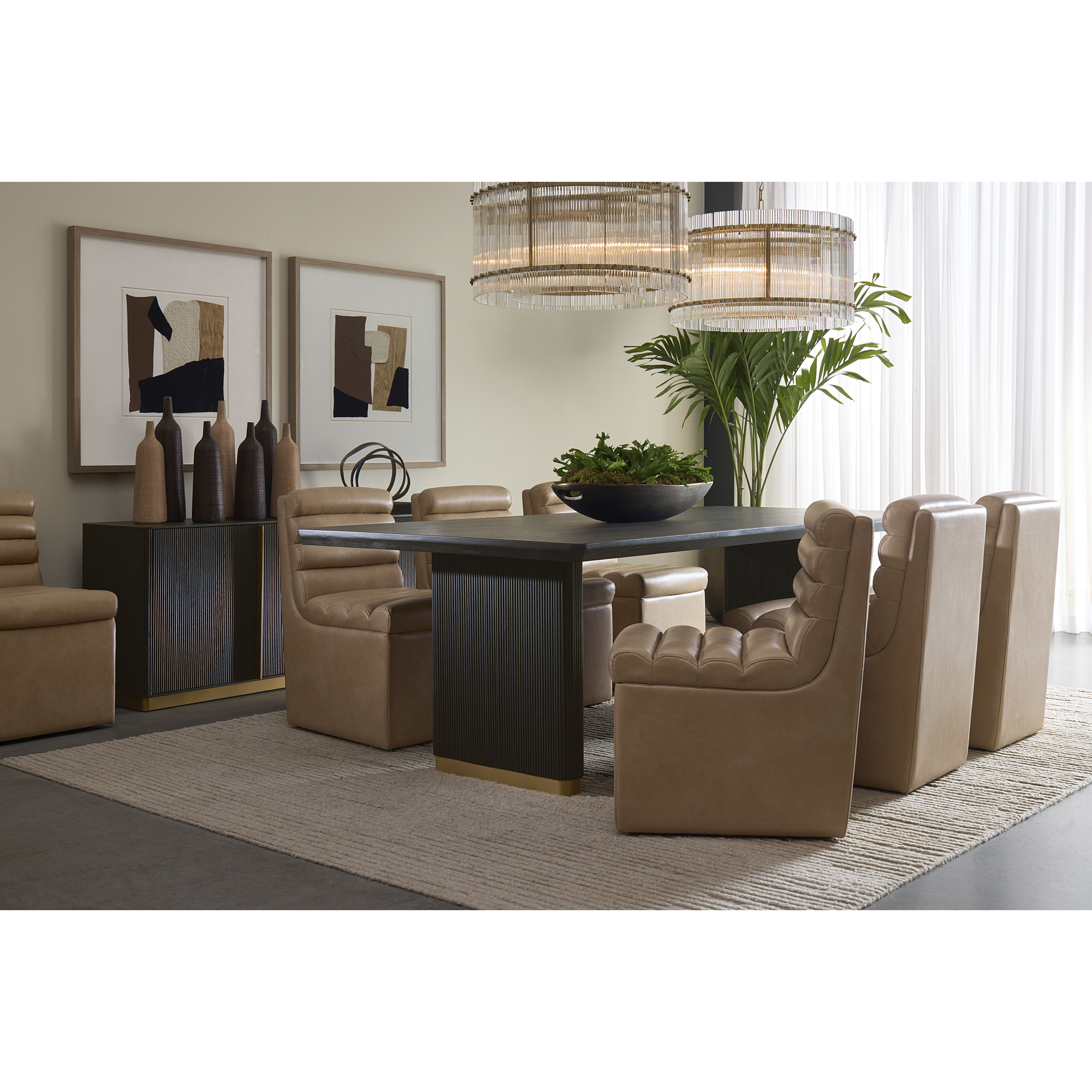 Norm Copley Latte Wheeled Dining Chair